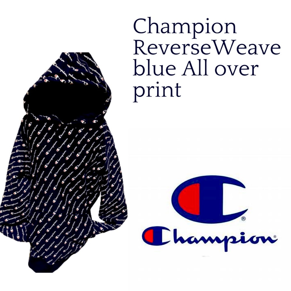 Champion Reverse Blue hoodie XL